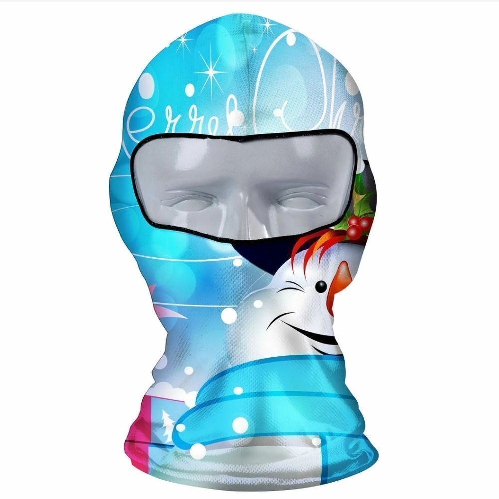 Christmas Mask Balaclava Hood Thin Neck Gaiter Cartoon Printing Full Face Mask